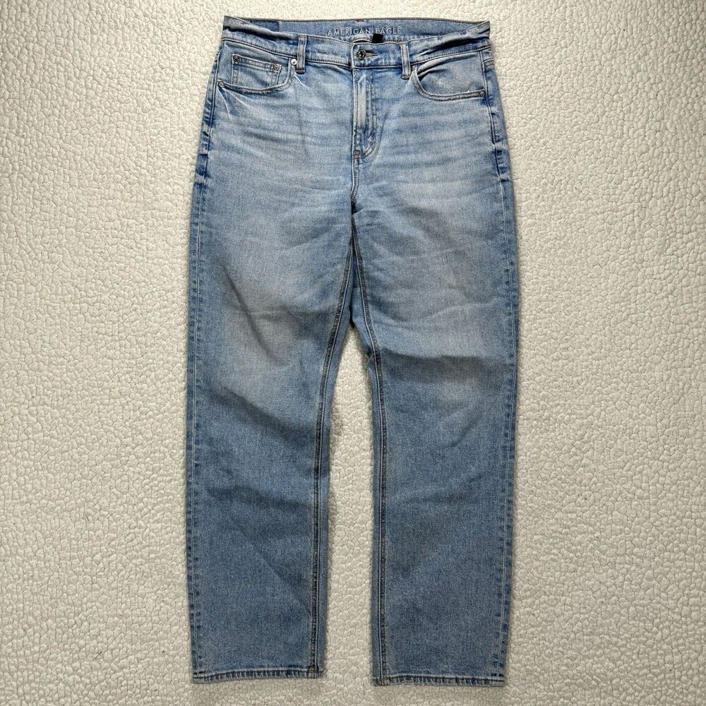 American Eagle Super High Rise Straight Jeans Women’s 10 (32x29.5) Y2K Grunge - Picture 2 of 12